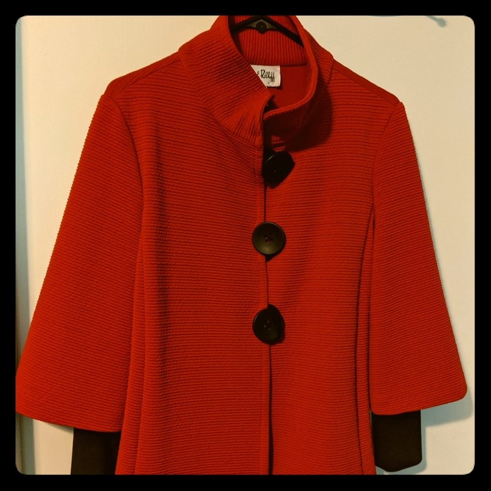 Orange Joseph Ribkoff Jacket with Huge Buttons
